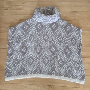 Elsamanda Mohair Alpaca wool blend Sweater Poncho, Sz. M